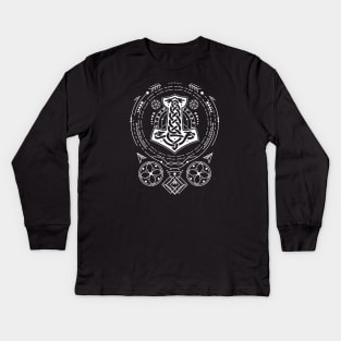 Mjolnir - The Hammer of Thor | Norse Pagan Symbol Kids Long Sleeve T-Shirt